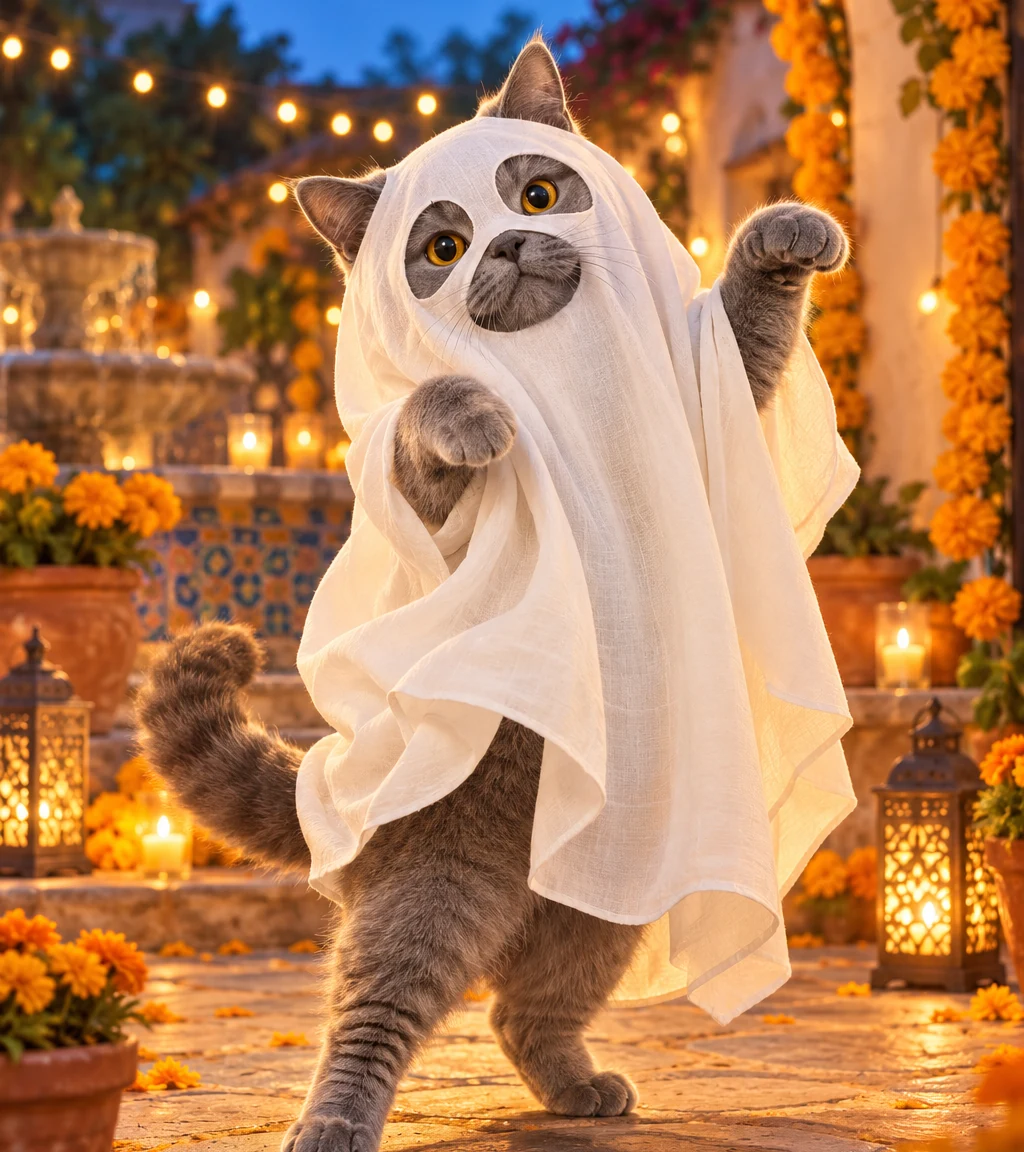 Ghost Cat Groove cat-dance concept artwork